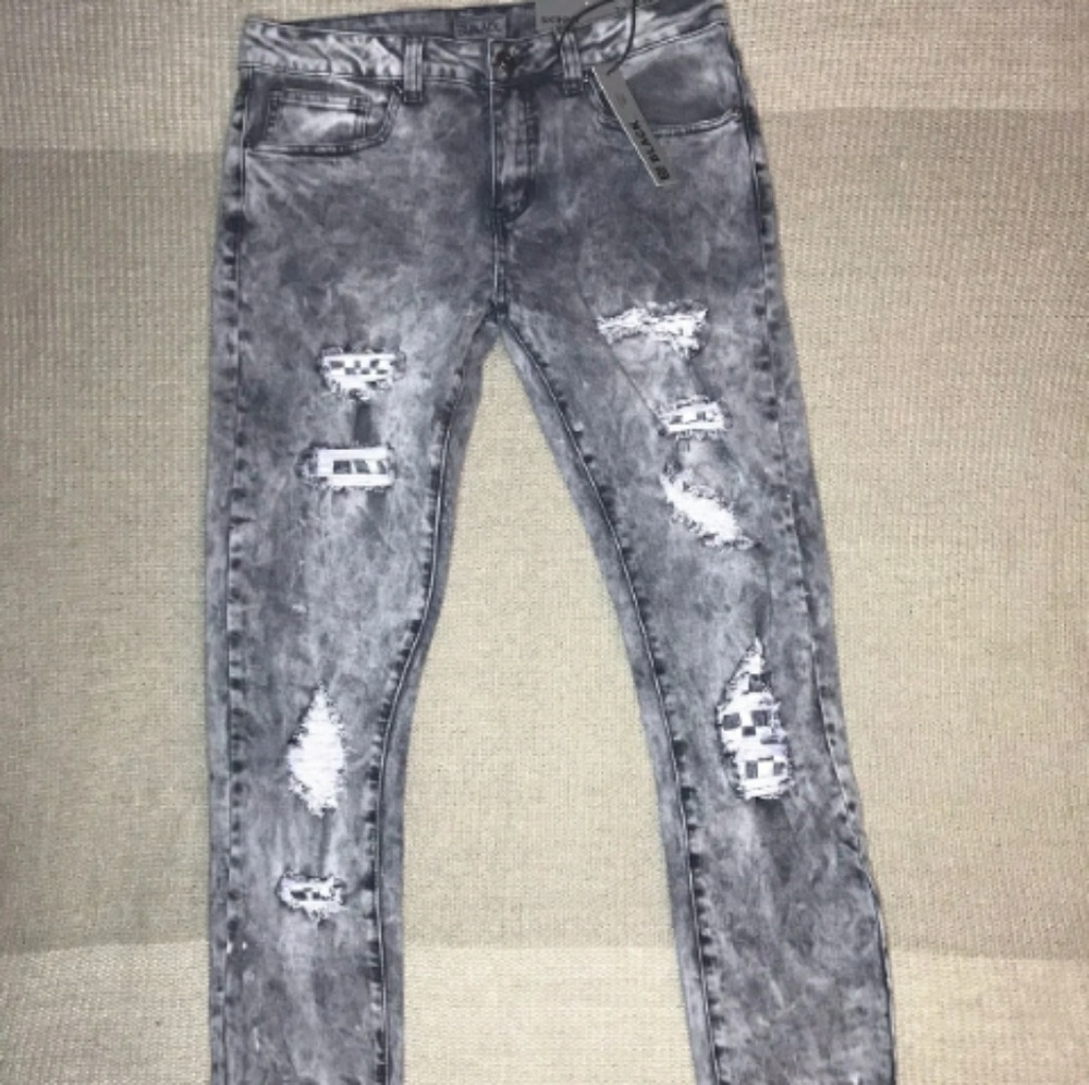 Mens Skinny Ripped Jeans